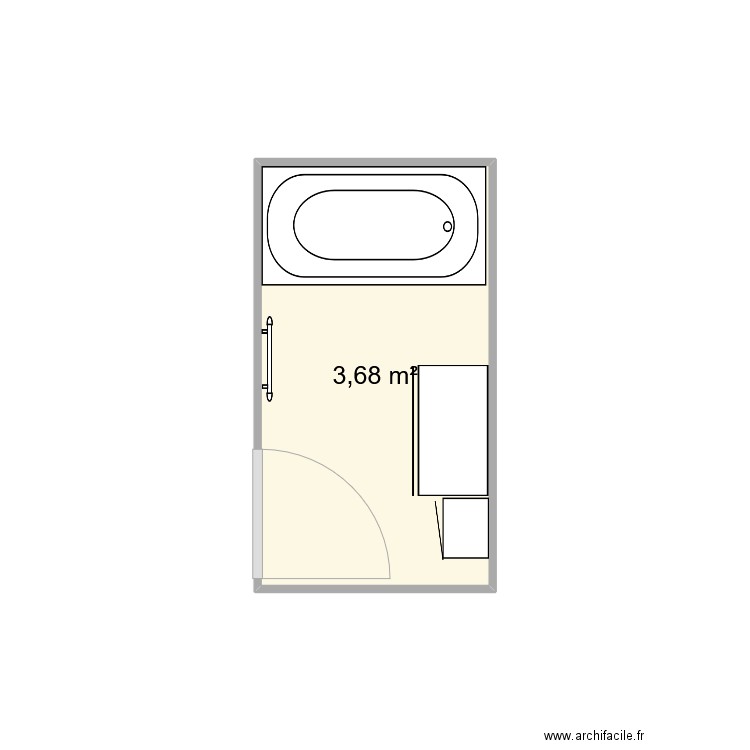 Salle de bain Redon. Plan de 1 pièce et 4 m2