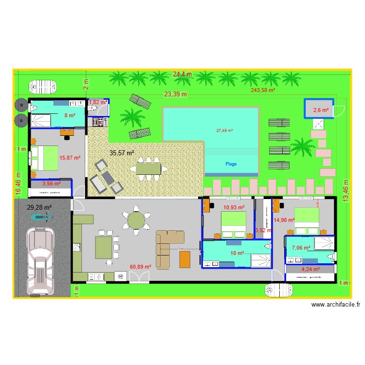 Maison L. Plan de 13 pièces et 545 m2
