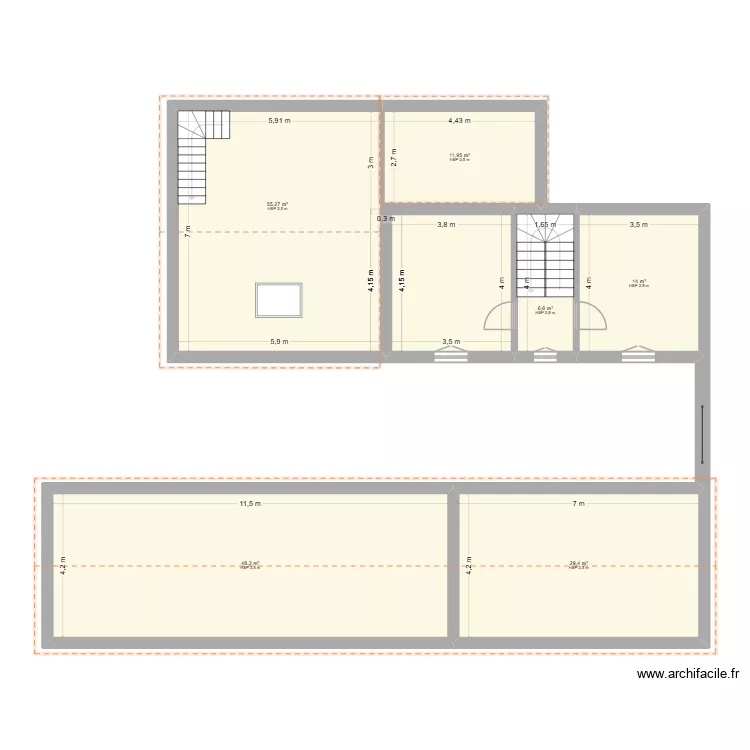 BM75 Lucé Niv1. Plan de 6 Pièces et 166 m² BM75 Lucé Niv1. Plan de 6 Pièces et 166 m²