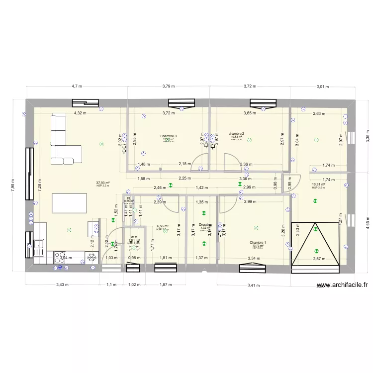 Sonia 8. Plan de 9 et 103 m² Sonia 8. Plan de 9 et 103 m²