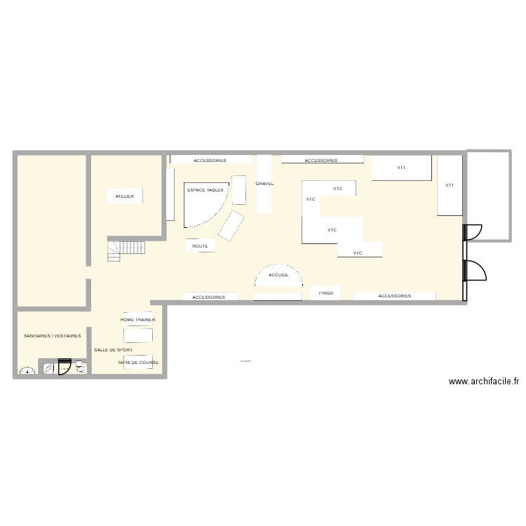 MAGASIN. Plan de 2 pièces et 326 m2