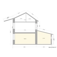 Plan en coupe Profil nord maison