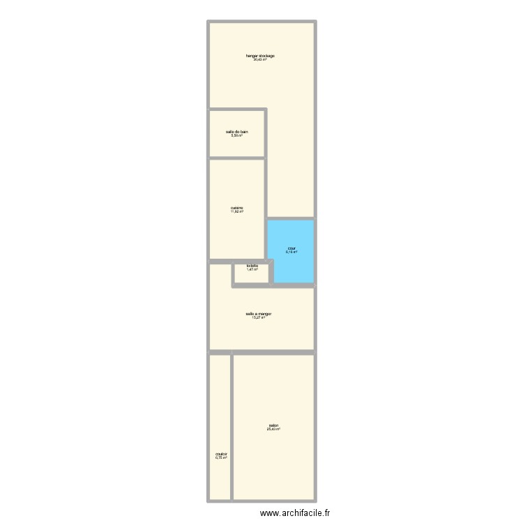 plan actuel. Plan de 8 pièces et 103 m2