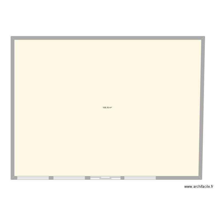 magasin. Plan de 1 pièce et 158 m2