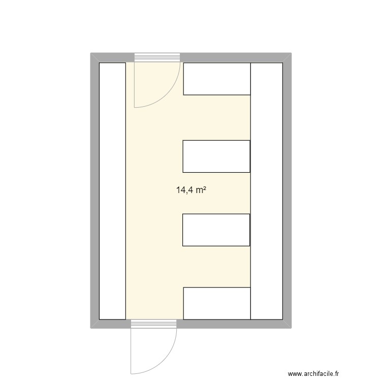 chambre negative mmv flaine. Plan de 1 pièce et 14 m2