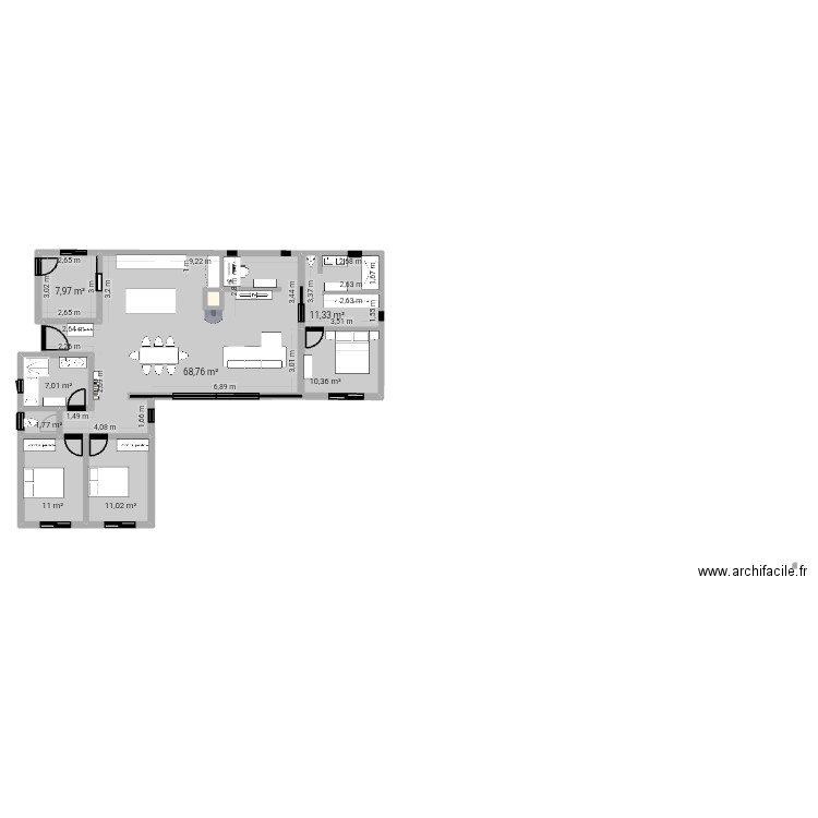 ODOS V5bis. Plan de 10 pièces et 274 m2