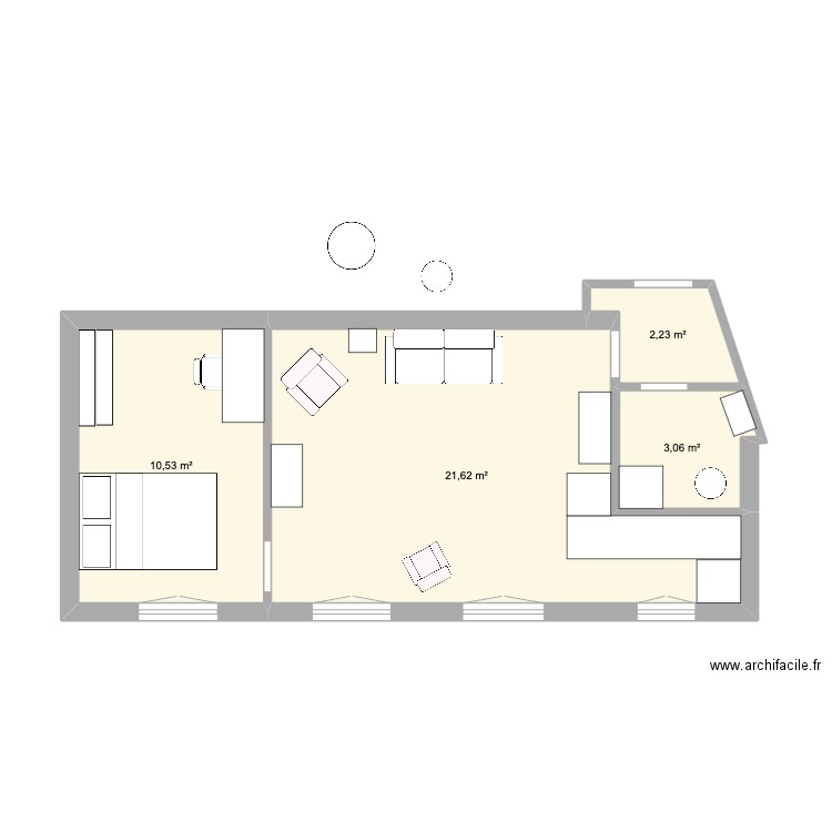 47 PB. Plan de 4 pièces et 37 m2