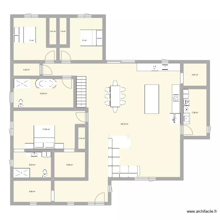 Maison3. Plan de 