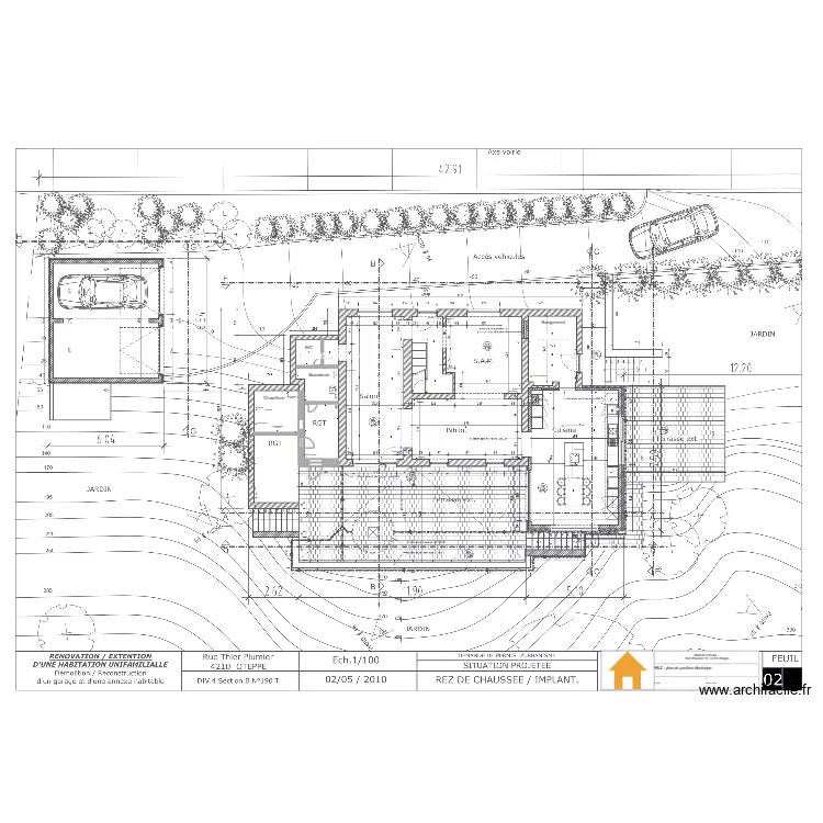 maison REZ. Plan de 