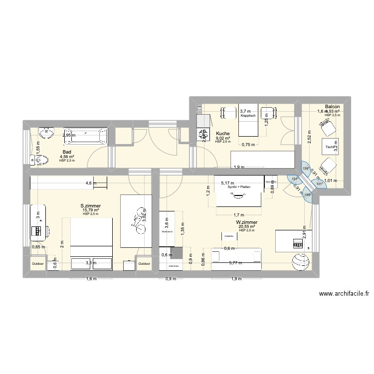 Konizstrasse4_v2. Plan de 9 pièces et 60 m2