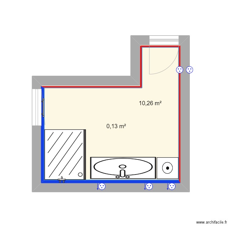 salle de bain st just. Plan de 0 pièce et 0 m2