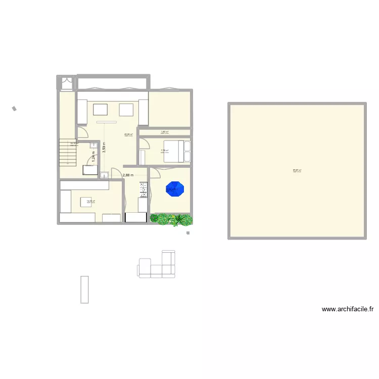 RDCS. Plan de 8 et 186 m² RDCS. Plan de 8 et 186 m²
