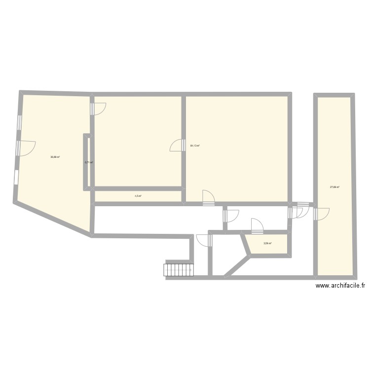 MONTG. Plan de 6 pièces et 158 m2