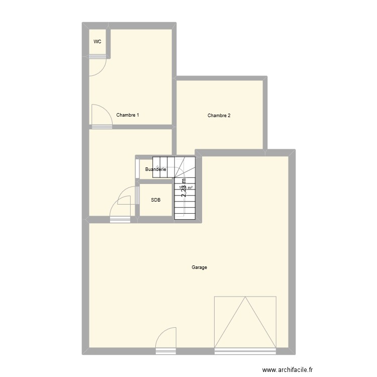 Péru. Plan de 7 pièces et 80 m2