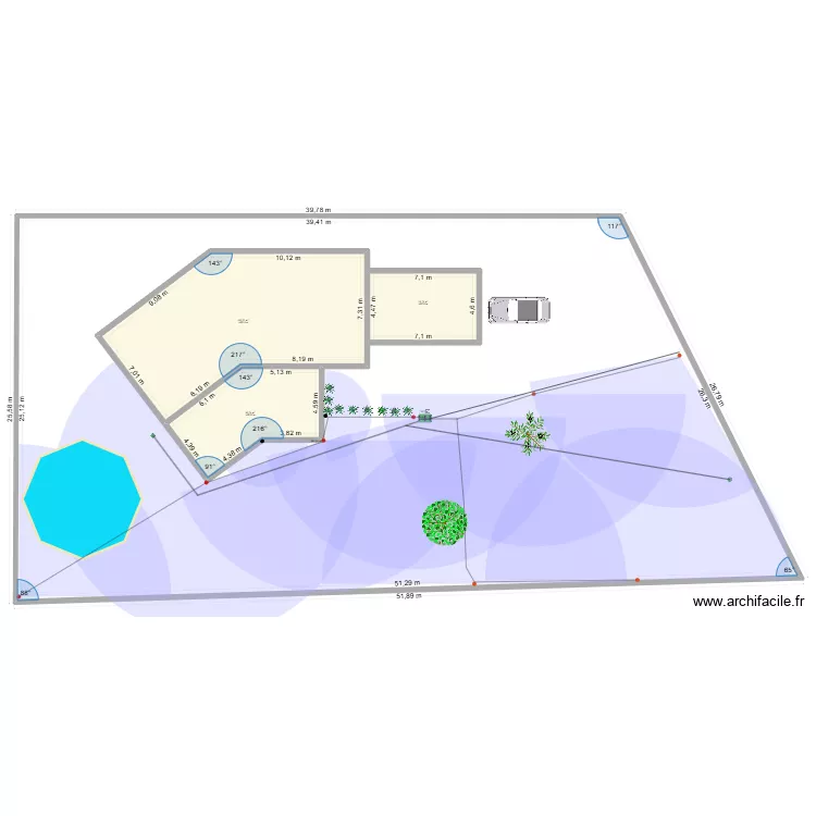 matt arrosage. Plan de 4  et 1303 m²
