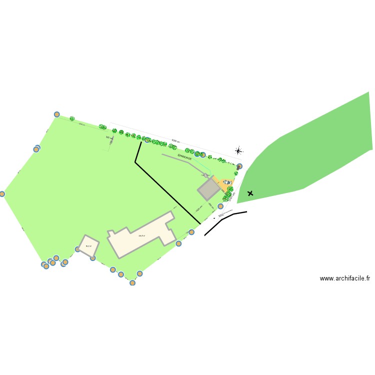 PLAN DE MASSE PCMI2. Plan de 5 pièces et 430 m2