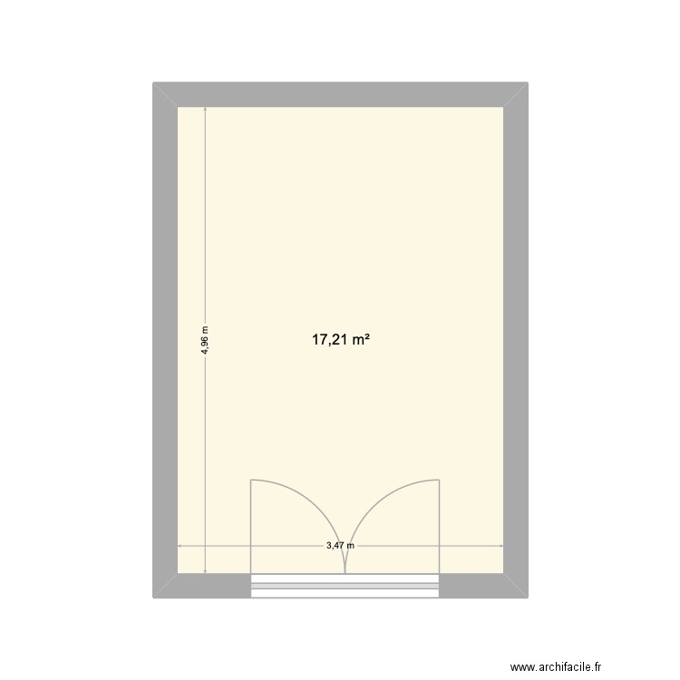 Garage RG. Plan de 1 pièce et 17 m2