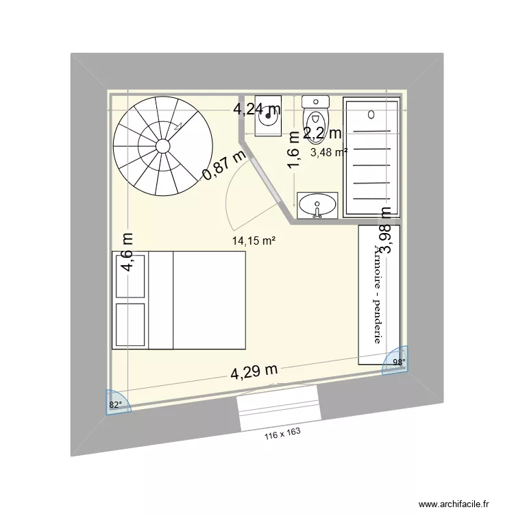 PROJET  R+1 (future chambre). Plan de 