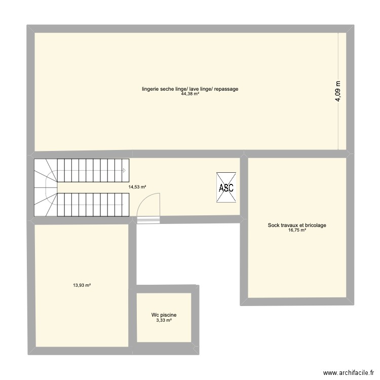 Rdv annexe. Plan de 5 pièces et 93 m2