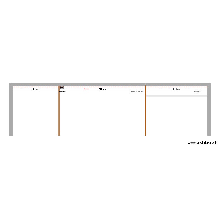 Crozet - Drainage. Plan de 1 pièce et 5 m2