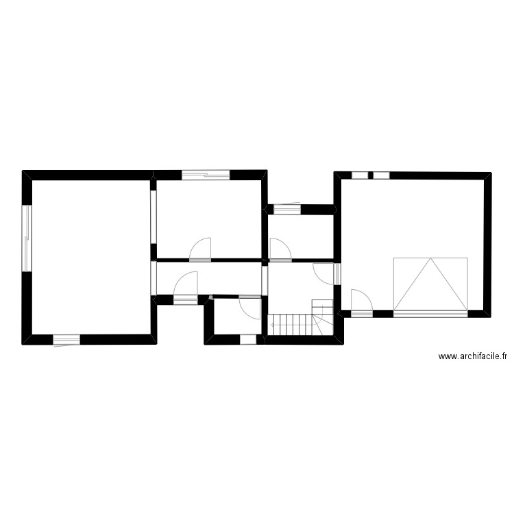 rez de chaussée. Plan de 5 pièces et 85 m2