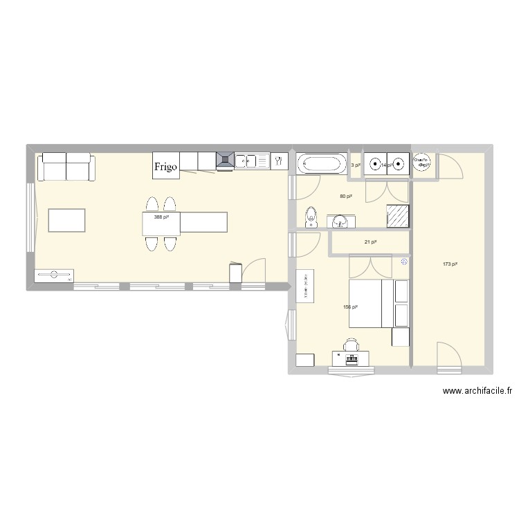 charles. Plan de 8 pièces et 78 m2