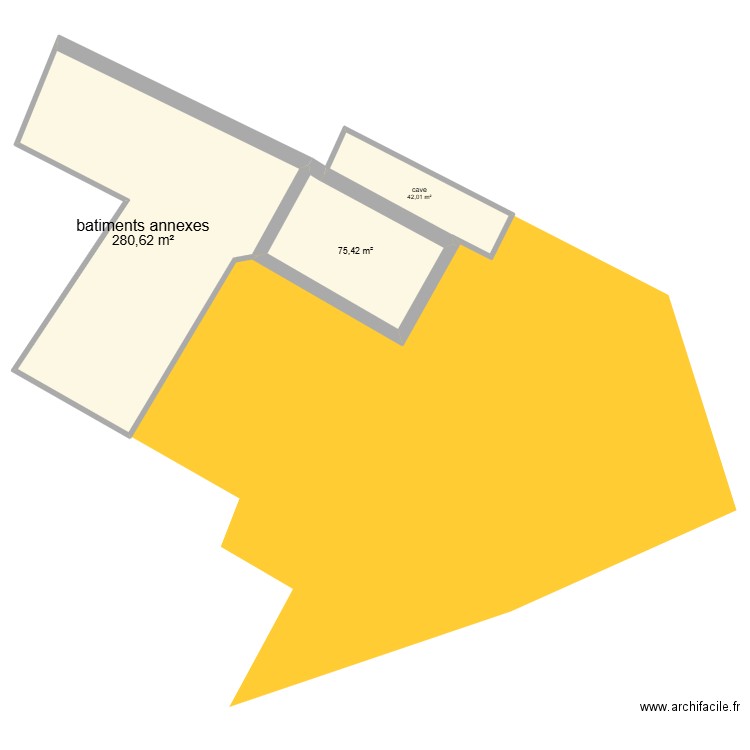 GOURBIERE. Plan de 3 pièces et 398 m2