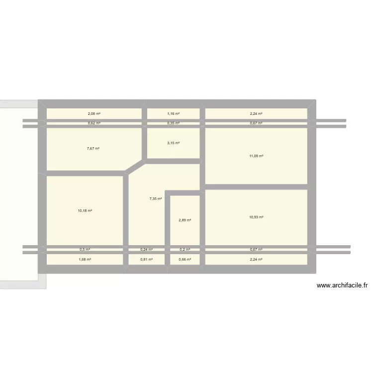 MI 3. Plan de 25  et 181 m²
