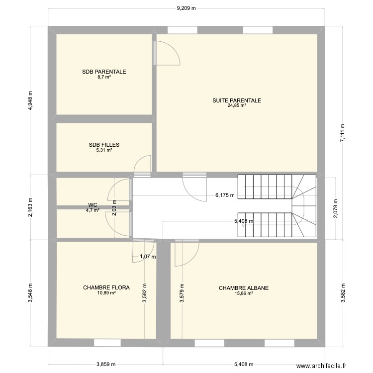 R1 PHILIPPE SERRE. Plan de 6 pièces et 70 m2