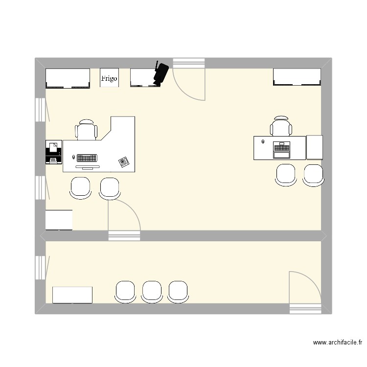 gergovie. Plan de 2 pièces et 38 m2