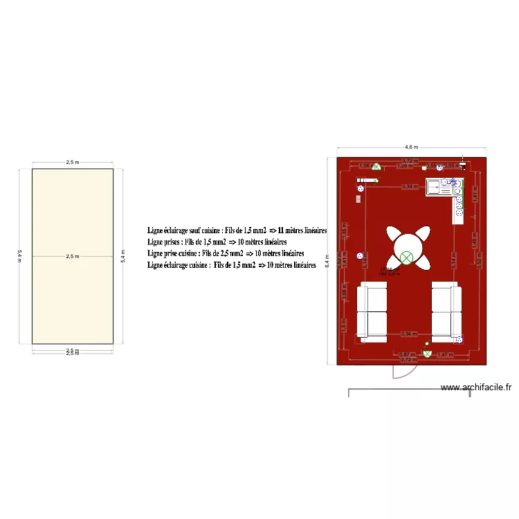 Annexe 19,8 m2. Plan de 