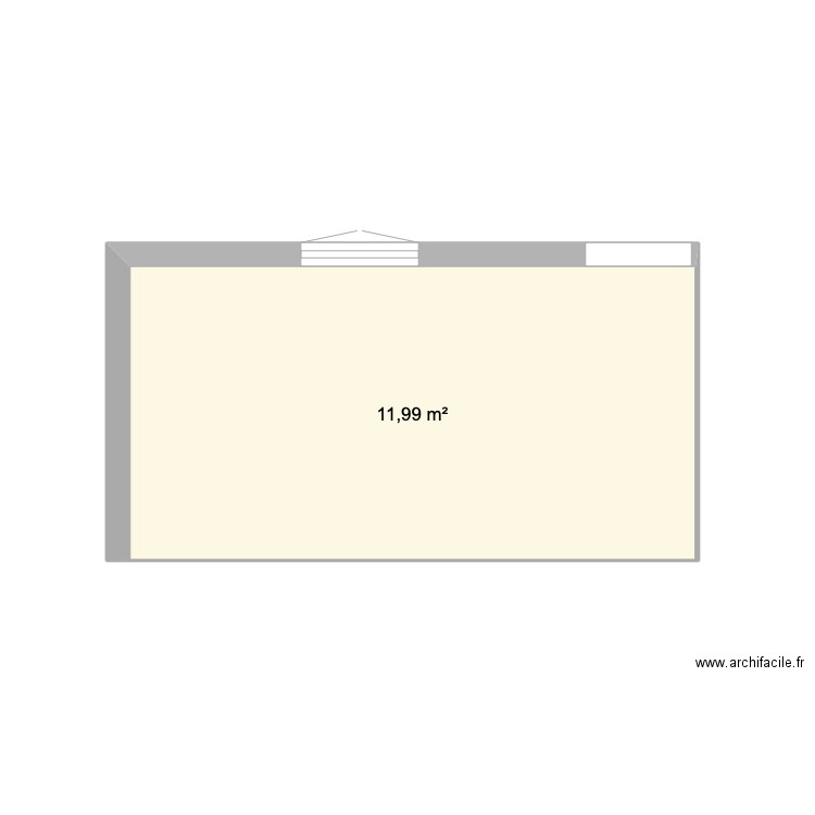 CHAMBRE BUREAU 2. Plan de 1 pièce et 12 m2