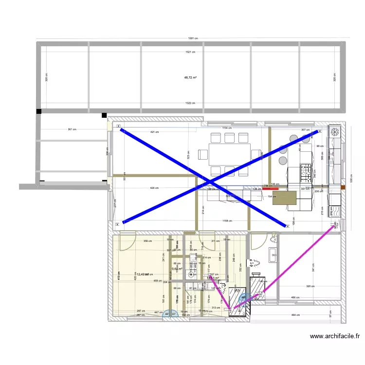 Obernai RDC validé E Trappe avec terrasse JUXTAPOSITION. Plan de 2 Pièces et 76 m² Obernai RDC validé E Trappe avec terrasse JUXTAPOSITION. Plan de 2 Pièces et 76 m²