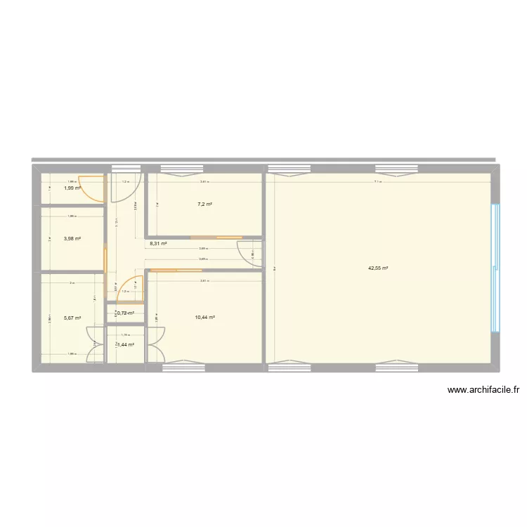 Montferrat - Dependance V1. Plan de 9  et 82 m²
