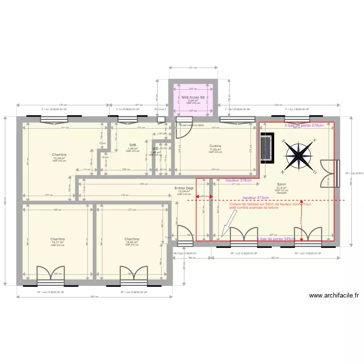 LEDON / THOMAZIC. Plan de 