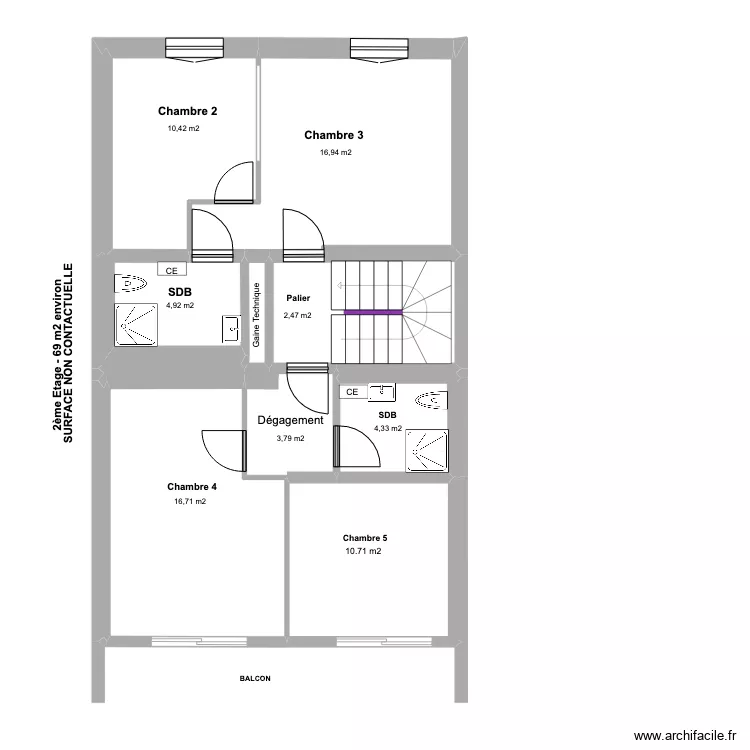 LOT B INDIVIDUELLE 2eme ETAGE 28 01 2024. Plan de 