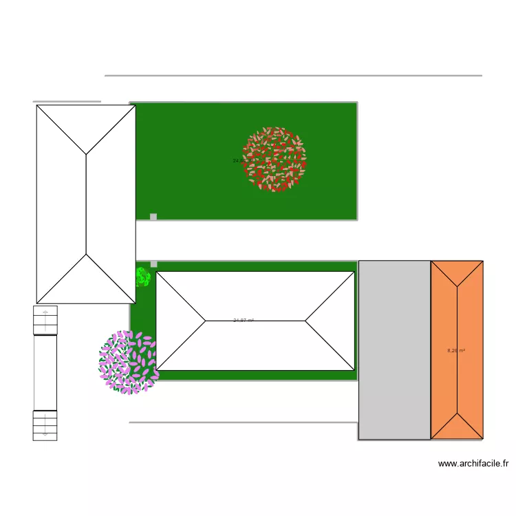 Bapteme. Plan de 3  et 58 m²