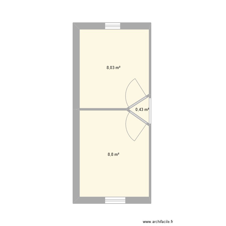 MURVIEL 2. Plan de 3 pièces et 17 m2