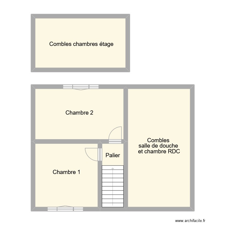 aussudre etage. Plan de 5 pièces et 85 m2