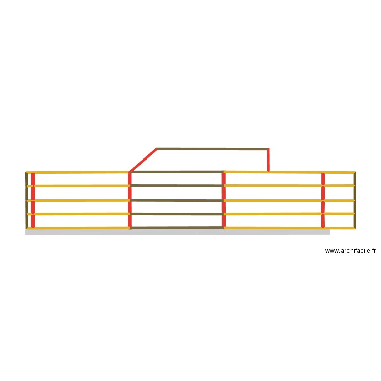 terrasse. Plan de 8 pièces et 2 m2