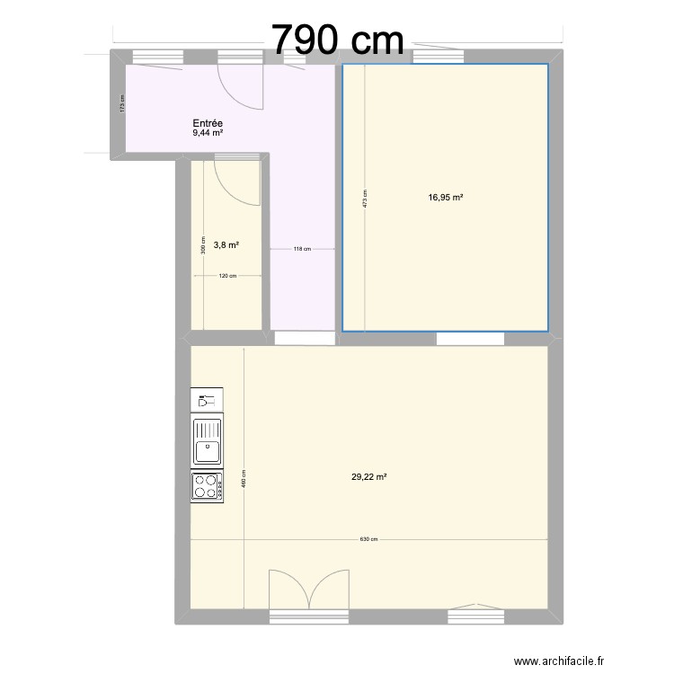 CAPITOU 2. Plan de 4 pièces et 59 m2