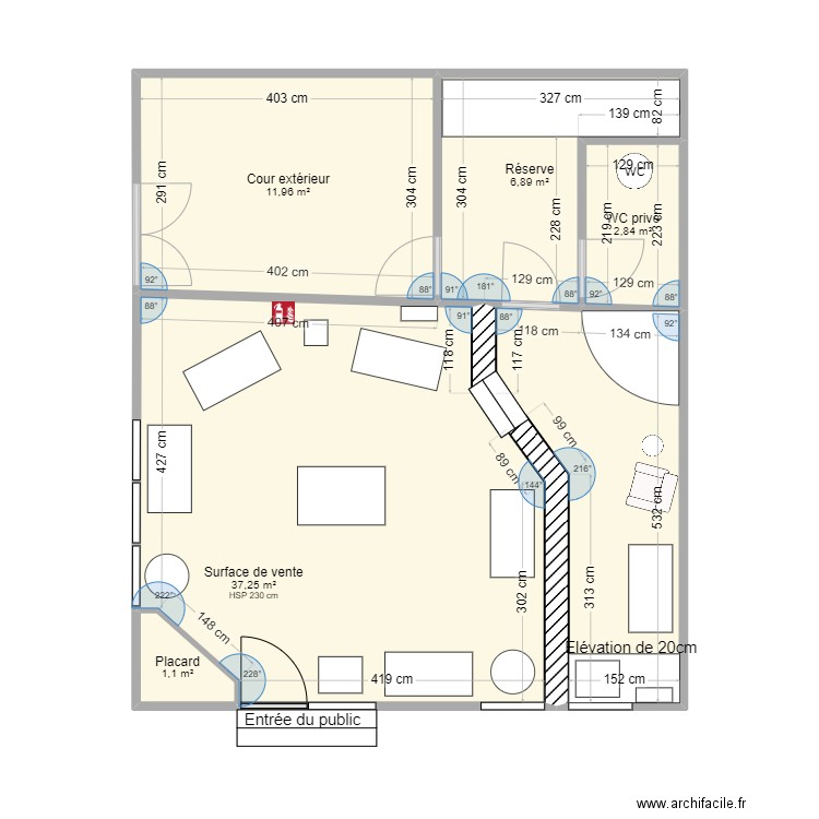 magasin. Plan de 0 pièce et 0 m2