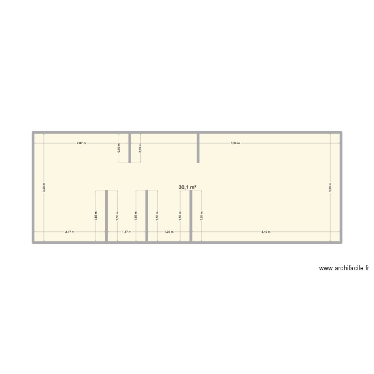 A-15. Plan de 1 pièce et 30 m2