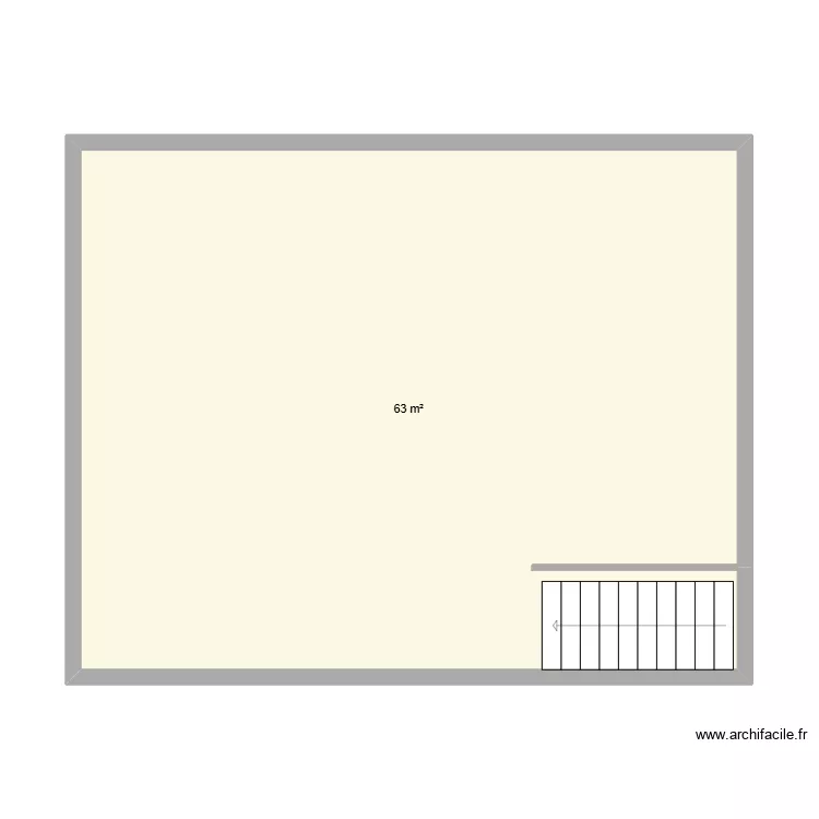 Salle des F&ecirc;tes Pi&egrave;ce au dessus de la cuisine. Plan de 1  et 63 m²