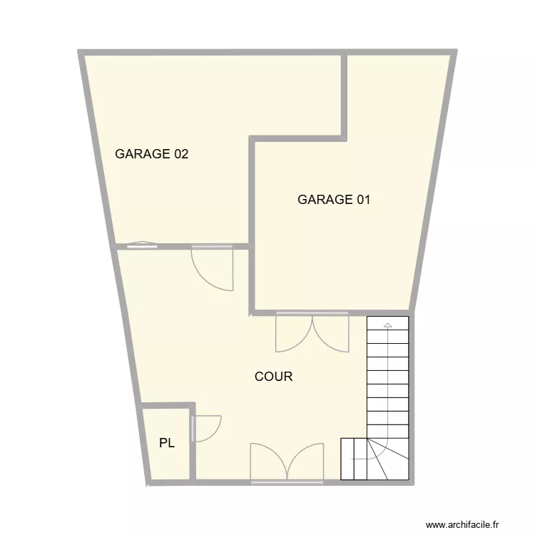 BRUNEL RDC. Plan de 3 et 46 m² BRUNEL RDC. Plan de 3 et 46 m²