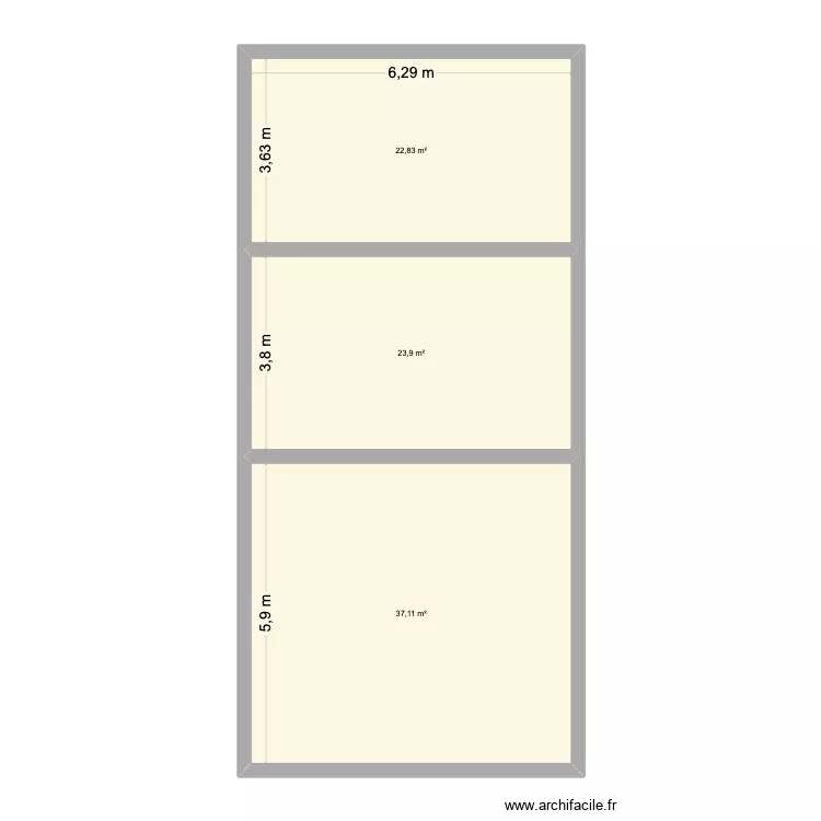 Maison. Plan de 3  et 84 m²