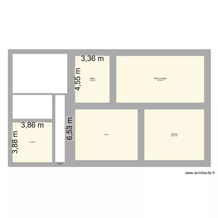 Presbyt&egrave;re essai. Plan de 7  et 129 m²