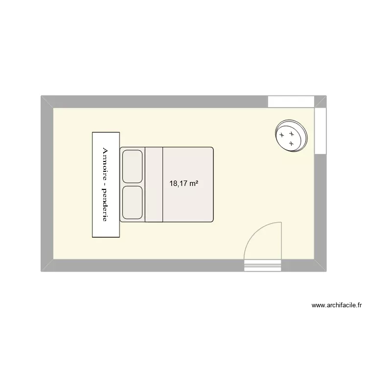 Chambre parentale. Plan de 1 Pièce et 18 m² Chambre parentale. Plan de 1 Pièce et 18 m²
