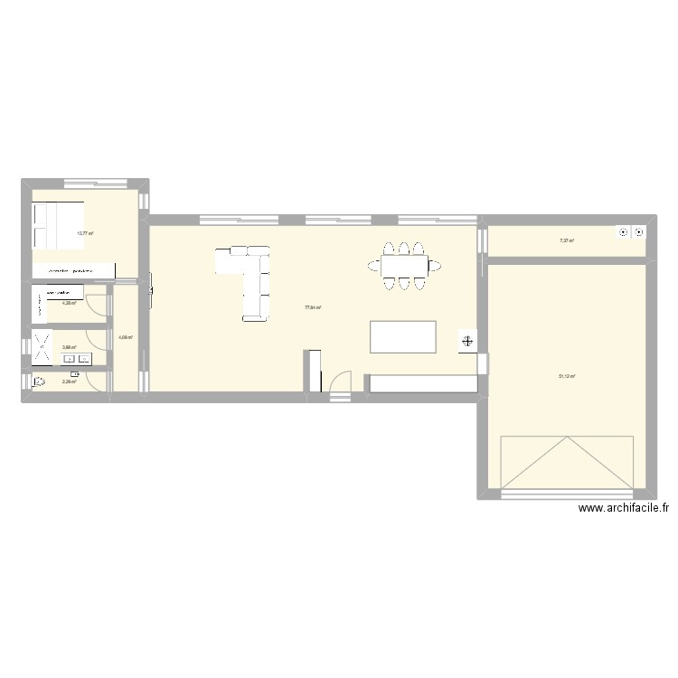 maison. Plan de 8 pièces et 165 m2