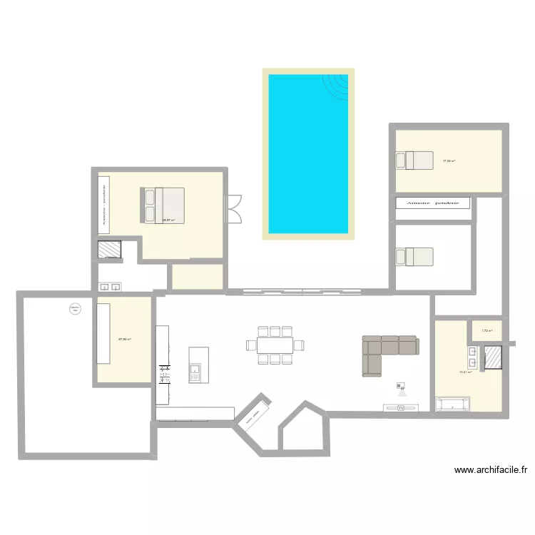 U antho. Plan de 5 Pièces et 73 m² U antho. Plan de 5 Pièces et 73 m²